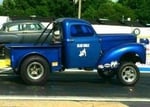 Mike & Debbie Hoffman 1941 Willys PU Nostalgia Gasser. M/T 29.5/10.5W rear tires.